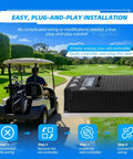 Top Shelf 48Volt 400 Amp Golf Cart Speed Controller Plug And Play Motor Driver Replacement on a golf course with installation steps.