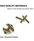 Straight Up Solid 20 Pack Of 5/16-18 X 2 Inch Gold Double Headed Hanger Bolts and Threaded Rod Screws with Driver Bit for Wood Furniture Joints and DIY Fixups Every Crew Loves, showcasing gold coated threaded screws.