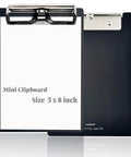 Mini Clipboard 5x8 inch with silver clip, suitable for A6 memos, part of Compact Aluminum Clipboard For A6 Memos With Pen Holder And Steel Low Profile Clip Pocket Size Note Pad Tray Built Tough Brushed Aluminum Lightweight And Eco Friendly For On The Go collection.