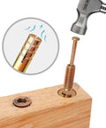Anchor Set With Hammer Drive Pin Expansion Anchors For Concrete And Cement, Medium Size 6.5x0.6 Cm, showing hammer use