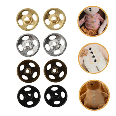Mini Colored Button Set for Doll Clothes and DIY Sewing Projects, 120Pcs Tiny Round Snap Fasteners in assorted colors for crafts