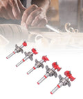 Top Shelf Forstner Drill Bit Kit For Precision Woodworking And Furniture Crafting Features Five Rock Solid Hole Cutters with red tips.