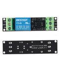 Six Pack 1 Channel Relay Module With 3V/3.3V High Level Trigger, Optocoupler Isolated Drive, DC Control Board, top and bottom view