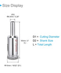 CoCud Diamond Drill Bit, front view, 15mm cutting diameter, nickel-plated coating, 50mm length