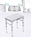 Portable Folding Camp Table 24 Inch By 16 Inch With Aluminum Frame Lightweight And Easy Setup Three Adjustable Heights 10 19 24 Inches Ideal For Camping Outdoor Cooking Picnics Tailgating And Everyday Use