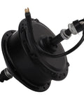 36 Volt 250 Watt Rear Wheel Hub Motor Built Like A Tank With Aluminum Alloy Frame showing black motor with cables, designed for electric bicycle conversion.