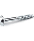 Close-up of Zinc Pocket Hole Screws 1-1/4 Inch Fine Thread Maxi-Loc Head for woodshop cabinetry and furniture assembly.