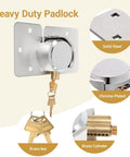 Beefy Heavy Duty Padlock Set Keyed Alike 2 Pack With Solid Steel Hasp 73MM showing lock, brass key, and cylinder details
