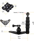 Dimensions of Underwater Camera Tray Kit With Handheld Grip And Stabilizer For GoPro Gear in aluminum alloy tray for ocean dives.