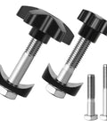 Replacement Walker Knobs Kit for Foldable Rollators, Two Sets With M6 Screws Rods in 1.34 Inch and 1.73 Inch, cross and star knobs visible