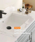 Matte Black ABS Pop Up Sink Drain With Overflow For Bathroom Vessel Sink Lavatory Vanity Easy Install No Leak Drama Durable Construction And Leak Proofing in marble sink.