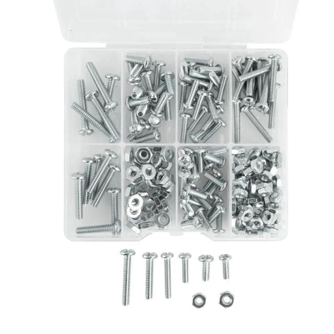 182 Piece Zinc Plated Machine Screws And Nuts Assortment Kit With Storage Case for Home Garage Repairs and DIY Projects