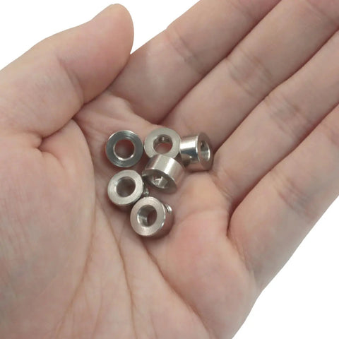 Set Screw Shaft Collars 10 Pack Aluminum Silver For 5mm Bore Precision Fit Hardware Kit For Diy And Home Repairs Using Rods Struts Drive Shafts Compact Build Low Profile Setup Cool Plus Easy Install With Hex Key Compatible Super Sweet Deal, in hand