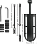 Retractable Aluminum Bike Rear Rack Cargo Carrier for Bicycle Luggage, Heavy Duty Post Mount, shown with installation tools.