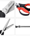 Heavy Duty Pinking Shears 9 Inch 5mm Zigzag Edge For Sewing Quilting Dressmaking And Craft Projects Sharp Stainless Steel Blades For Precise Decorative Cutting, red-black handles