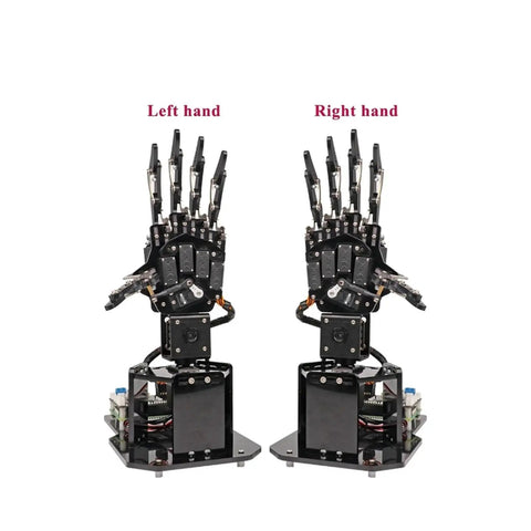 Palm Robot Manipulator With Visual Somatosensory Recognition And Pi Programming For A Hands On AI Vision Learning Drawing And Imitation Through Multiple Control Methods Ideal For Coding Projects And Prototyping, left and right hand units