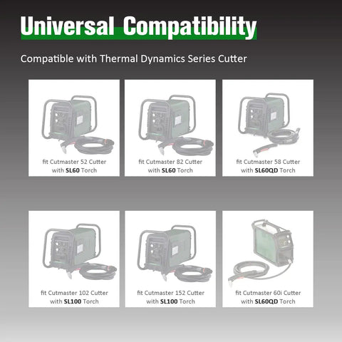 Universal compatibility chart for Thermal Dynamics Series Cutter with SL60 Plasma Torch Consumables Kit fit details.