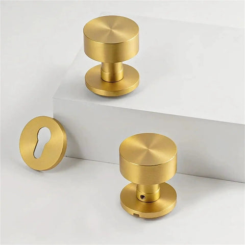 Silent Solid Brass Room Door Lock Handle Knob For Interior Doors Quiet Round Lock Set For Bedrooms And Bathrooms Premium Hardware