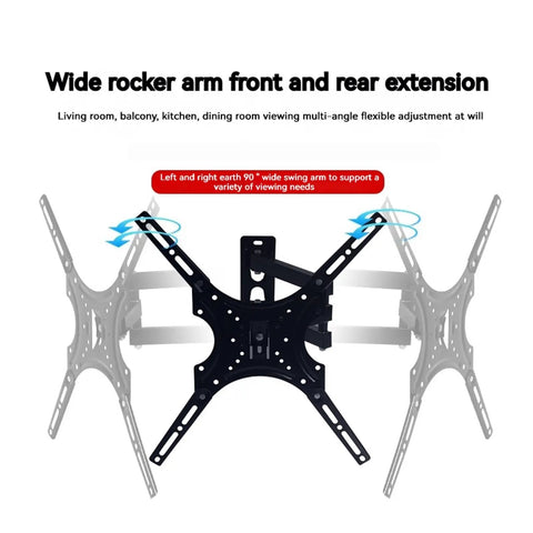 Universal Retractable Wall Bracket For 17 To 32 Inch Led Monitors And Televisions showcasing flexible swivel arms and wall mount system.