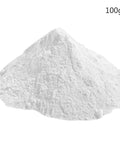 Dry PTFE Powder Lubricant 1.6 Micron, 50g White Non Staining Formula in powdered form on white background