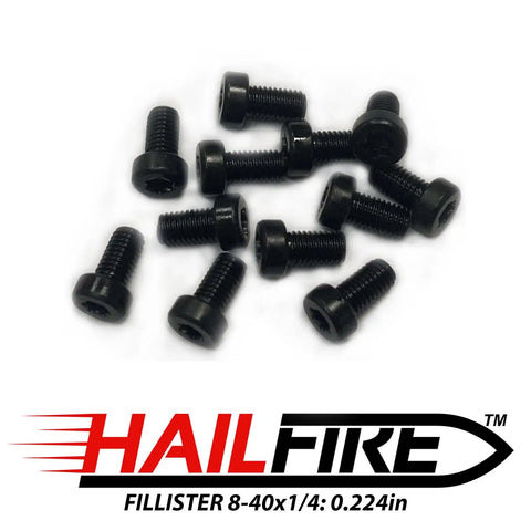 Rugged Eight Forty Socket Head Screws In Matte Black Oxide Finish With T15 Torx Star Drive For Tactical Picatinny Rails And Custom Firearm Rings Built Different For Every Shooter Pack Of Twelve Pieces, showing detail of fasteners.
