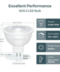 MR16 Dimmable LED Bulbs With GU5.3 Bi-Pin Base, 6.5W, 70W Equivalent, 3000K Warm White, 640 Lumen infographic