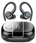 Bluetooth 5.3 Wireless Earbuds With ENC Microphone Deep Bass IPX7 Waterproof 48 Hour Playtime Secure Earhooks LED Display