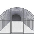 Spacious Outdoor Chicken Coop With Galvanized Steel Frame, UV Resistant Roof, front view of secure and heavy duty hen house.