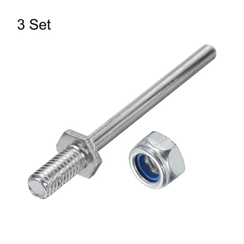 Pack Of 3 Steel Landing Gear Axles For RC Planes, Five Thirty Second Inch Diameter By Two Point Four Inch Total Length, M6 Thread