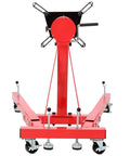 Heavy Duty 1500 Lbs Engine Stand Featuring Smooth Geared 360 Spin Foldable Motor Hoist with steel base and locking casters.