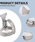 Six Pack 1-1/4 Inch Stainless Steel Hose Clamps With Adjustable Thumb Screws For Pool Filter Pump Hoses And PVC Tubing, Heavy Duty