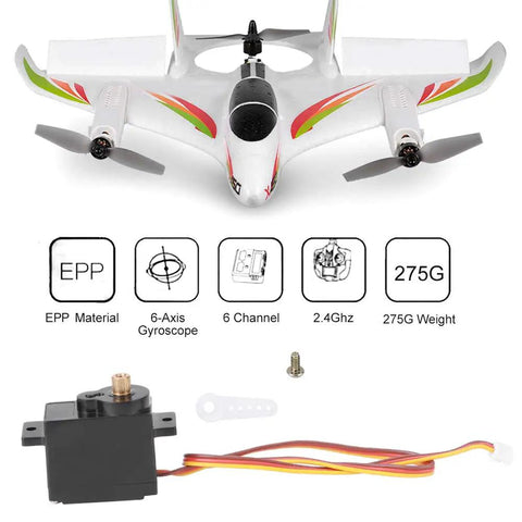 Built Tough Heavy Duty Front Motor Drive Servo Game Changer For XK X450 RC Fixed Wing Aircraft metal gear and wires.