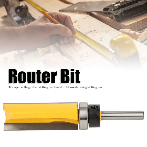 Heavy Duty Four Inch Shank T Shaped Router Bit For Woodworking Milling Cutting Slotting Trimming Carpenter Tool close-up.