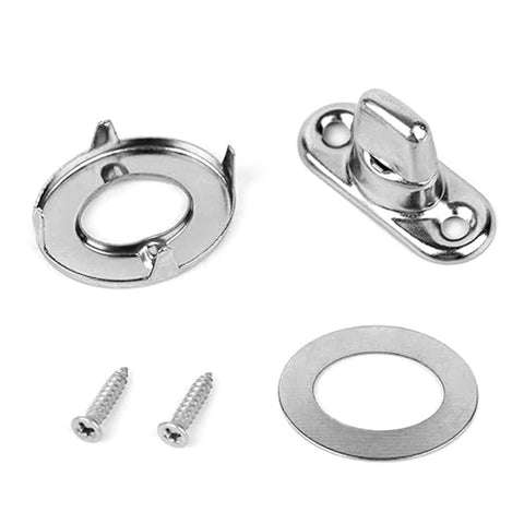 20-piece stainless steel twist-lock fastener set with eyelets and studs for canvas and marine use.