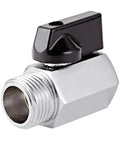 Two Pack Brass Mini Ball Valve One Half Inch NPT Female To Male Thread Shut Off Valve Beefy Aluminum Handle Quarter Turn On Off Double Seal