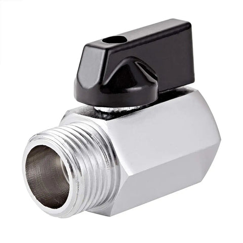 Two Pack Brass Mini Ball Valve One Half Inch NPT Female To Male Thread Shut Off Valve Beefy Aluminum Handle Quarter Turn On Off Double Seal