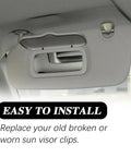 Two Pack Inner Sun Visor Clips Replacement Retainer For Most Cars, Upgraded Sun Visor Holder Hook installed in car