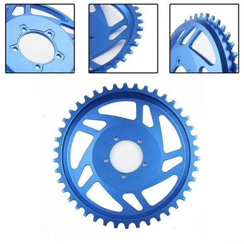 42T Aluminum Alloy Offset Chainring For Bafang BB SHD Motor E Bike Upgrade Lightweight 180G, blue, 176x176x24.5mm