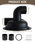 197 Mm Black Cyclone Separator Cover With Elbow Pre-Drilled Replacement For Dust Collection System; includes size and fittings.