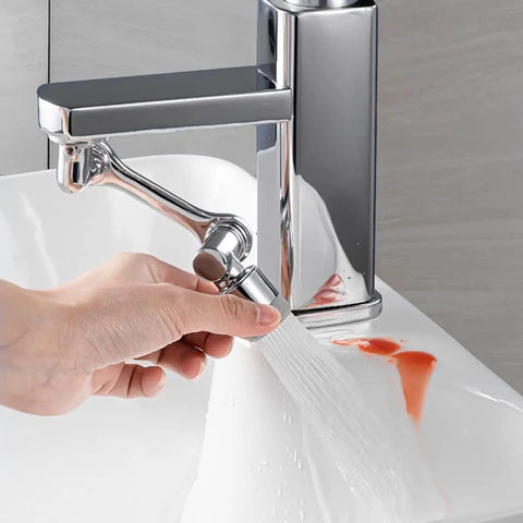 Hand adjusting 1080 Degree Rotating Faucet Aerator With Universal Splash Filter, Big Angle Swivel Extender in bathroom sink