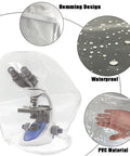 5 Pack Microscope Dust Covers For Lab Use, Waterproof PVC, 20 By 20 Inch, Keeps Dust Off Your Microscope, Easy To Clean, Fits Most Medium To Small Benchtop Microscopes, Waterproof Shield For Research And Education; clear PVC cover on microscope
