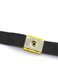 Close-up of the Everyday ESD Wrist Strap with adjustable black band and grounding wire, showing metal clip connector.