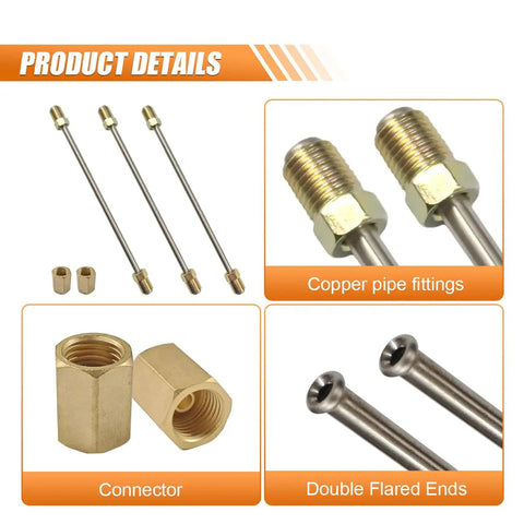 Built Tough 10 Inch Stainless Steel Hard Brake Line Three Pack With 3/16 Inch Inverted Flare Fittings For A No Stress Swap And Keep Your Daily Driver Safe On The Street Right Now, with copper pipe fittings and connectors.