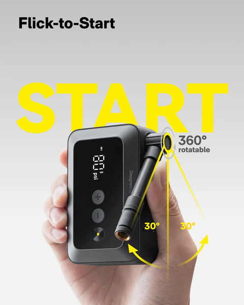 Compact Mini Bike Tire Pump With Gauge, Crazy Fast 25 Second Inflation Up To 100 PSI, Portable Presta And Schrader Compatible Air Pump For Road Mountain BMX Bikes And Sports Balls