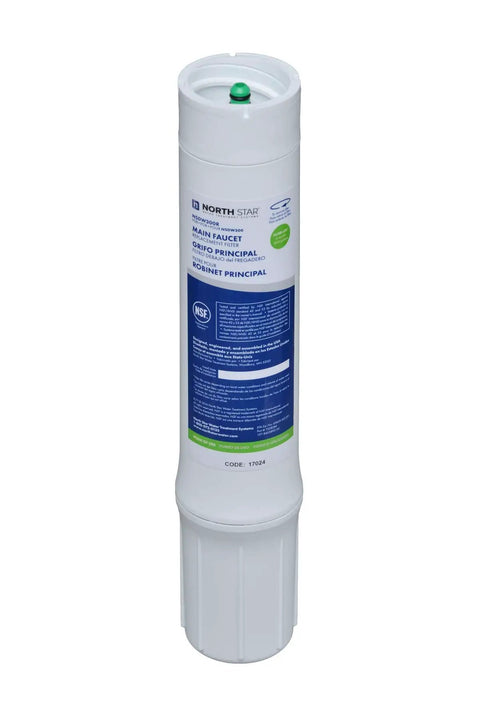 Full Flow Under Sink Water Filter Replacement For NSDW300, Easy Install Quick Twist On Filter Change, NSF Certified To Reduce Sediment Chlorine And Cysts, 6 Month Lifespan, White Finish product image