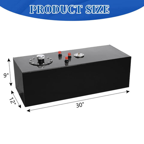14 To 15 Gallon Aluminum Fuel Cell Tank With 1.75 Inch Filler Neck for universal gas applications, dimensions shown