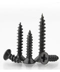Heavy Duty Black Steel Self Tapping Screw Kit With Mini Cross Flat Countersunk Heads From M1 To M4 Deep Thread Magnetized