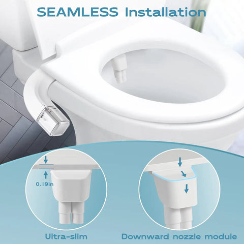 Ultra Slim Bidet Attachment With Dual Mode Wash For Toilet Easy To Install Non Electric Toilet Seat Attachment