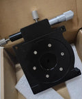 Manual R Axis Rotary Stage With 360 Degree Rotation for dope micro adjustment, pro grade locking screw micrometer head displayed