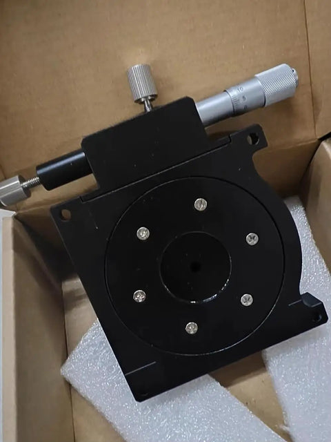 Manual R Axis Rotary Stage With 360 Degree Rotation for dope micro adjustment, pro grade locking screw micrometer head displayed
